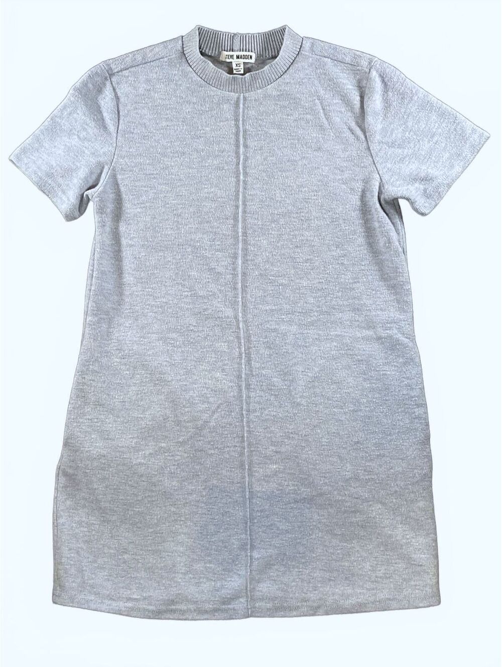 Steve Madden XS Light Blue Casual Short Sleeve Sweater Dress